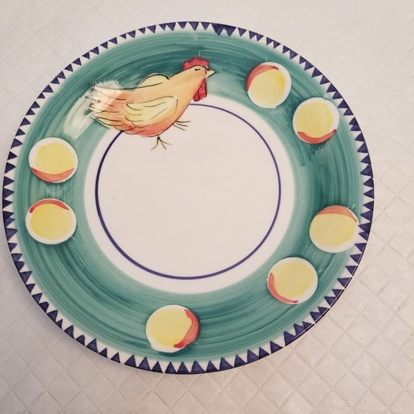 7 In Hand Painted Chicken Plate Design By Traditons - Picture 1 of 4